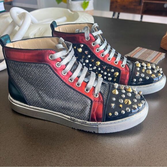 JUMP NEW YORK Men’s 75 By Jump Black | Red Mid Top Spike Toe Size 10 USA 43 EUR - Picture 2 of 10